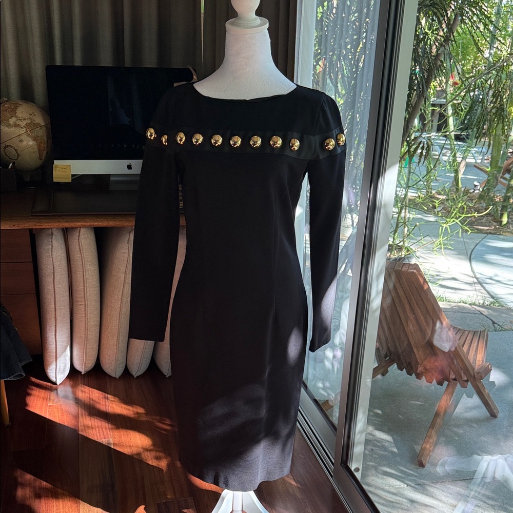 Roberto Cavalli Black Dress with Gold Embellishments
